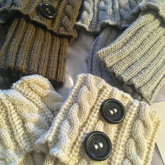Buttons Boot Cuff Socks Knitted Leg Warmers - Picture 6 of 8